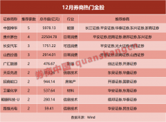 12月大热门金股是它！券商金股进入年末冲刺赛...